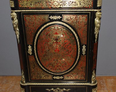 Meuble d'Appui Napoléon III En Marqueterie Boulle XIX