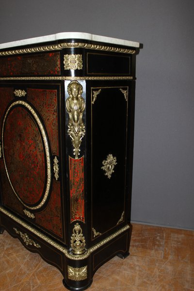Meuble d'Appui Napoléon III En Marqueterie Boulle XIX