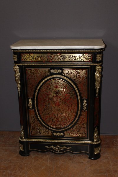 Meuble d'Appui Napoléon III En Marqueterie Boulle XIX