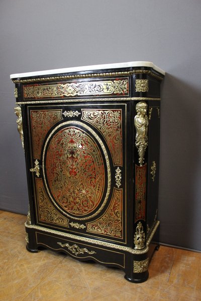 Meuble d'Appui Napoléon III En Marqueterie Boulle XIX