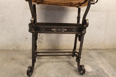 Large planter in copper and wrought iron in the Haute Epoque early 20th century style
