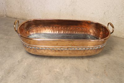 Large planter in copper and wrought iron in the Haute Epoque early 20th century style