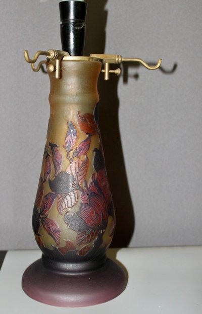 Pâte De Verre Gallé Tip Mushroom Lamp
