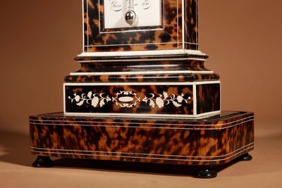 Magnifique et rare pendule de cheminée française avec thermomètre, vers 1870.