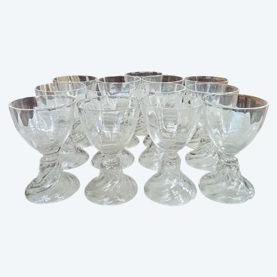 12 anciens verres apéritif cristal Saint Louis 