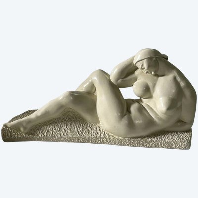 After Ivan Mestrovic (1883-1962), Pensive Woman, Art Deco Plaster Sculpture, 1927