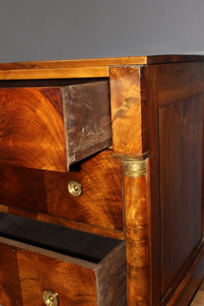 Commode Empire en noyer fin XIX