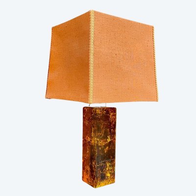 Marie-claude De Fouquières  (née En 1937) Grande Lampe En Résine Fractale.
