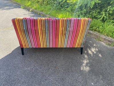Sofa Napoleon 3 , Restauriert, Velours Mehrfarbig