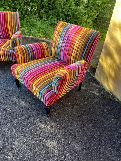 Paar Sessel Napoleon III , Restauriert Velours Mehrere Farben