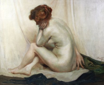 Nu à l'huile sur toile Impressionniste signé Victor Regnart daté 1909