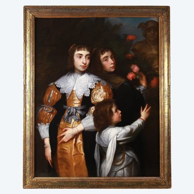 Pittura a olio su tela Ritratto di famiglia dopo Sir Anthony Van Dyck