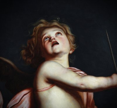 Peinture à l'huile sur toile "Cupidon" circa 1900 d'après Anthony van Dyck