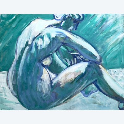 Grüner und blauer Akt