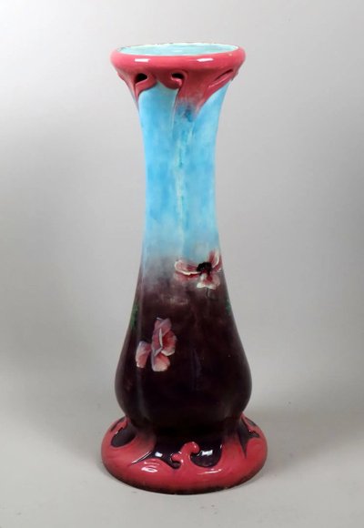Delphin Massier (1836-1907) Ceramic Column Circa 1900, Signed