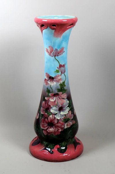 Delphin Massier (1836-1907) Ceramic Column Circa 1900, Signed