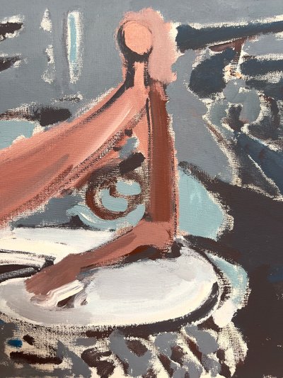 Nudo allungato rosa e grigio.