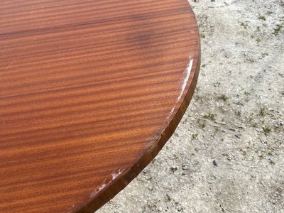 Joseph Andre Motte, Rare Thermoformed Cruciform Base Table, Charron Edition, Circa 1950