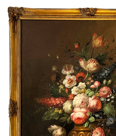 Still life with flowers by Elias Jozsa (b. 1932)