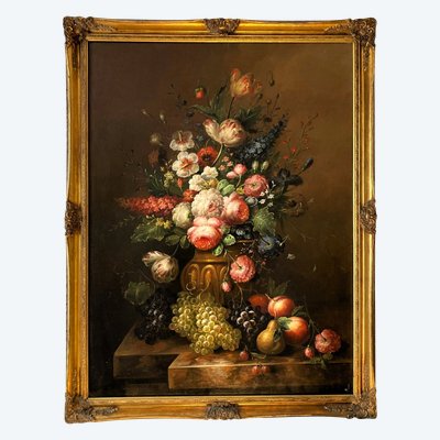 Still life with flowers by Elias Jozsa (b. 1932)