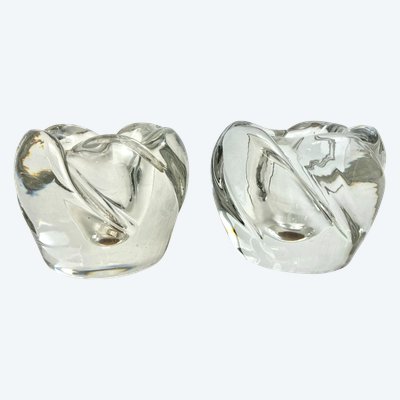 Daum Nancy - Pair of crystal candlesticks