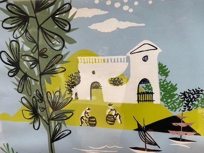 René Fumeron: Acrylic on Paper, Tapestry Design. Signed.
