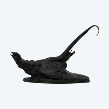 Wounded Pheasant, Antoine-louis Barye. Bronze, 19th Century