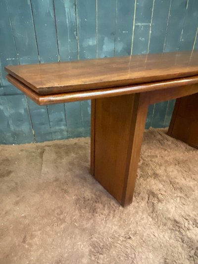 Grande Et élégante Console , Faisant Table, En Teck Circa 1960
