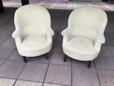A pair of very comfortable bergères or chauffeuses.