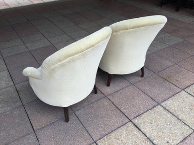 A pair of very comfortable bergères or chauffeuses.