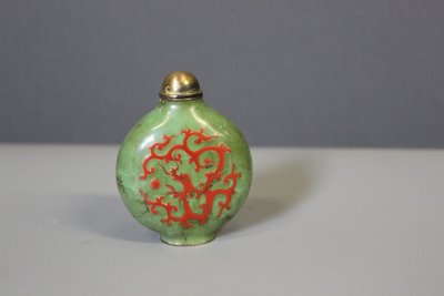 Tabatière émaillée Au Corail Rouge , Chine , Début XX