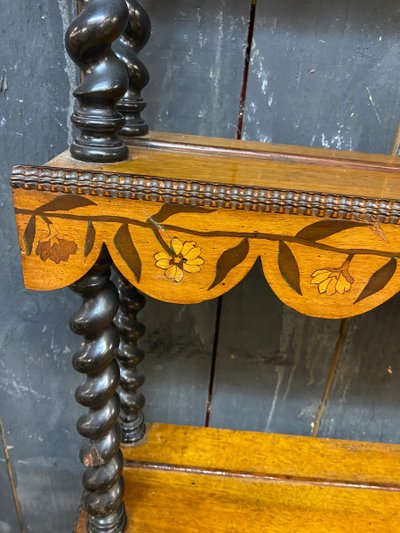 Large Dutch Rosewood Shelf, 19th Century Floral Design