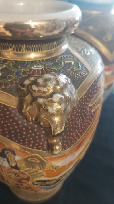 Pair of late 19th century Satsuma vases