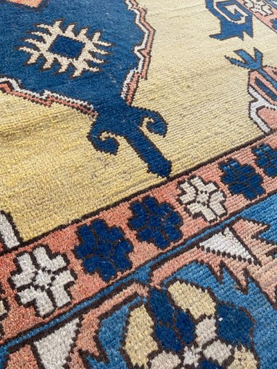 Large Kazak Caucasian rug with traditional geometric pattern Kazakhstan