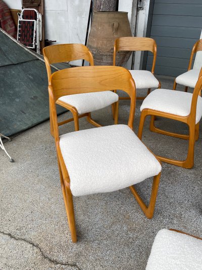 Baumann - Suite di 8 sedie modello Sledge Circa 1960
