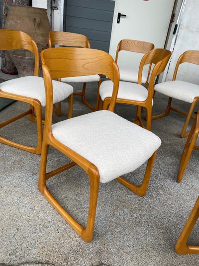 Baumann - Suite di 8 sedie modello Sledge Circa 1960