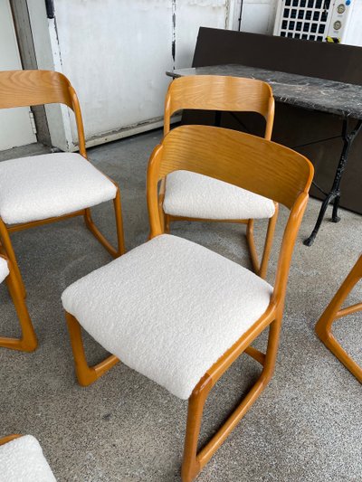 Baumann - Suite di 8 sedie modello Sledge Circa 1960
