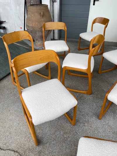 Baumann - Suite di 8 sedie modello Sledge Circa 1960