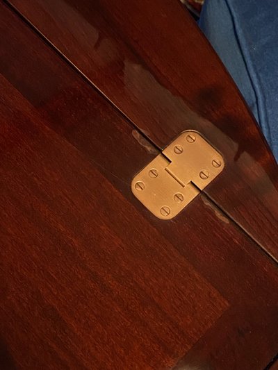 Mahogany modular folding coffee table Marine butler tray