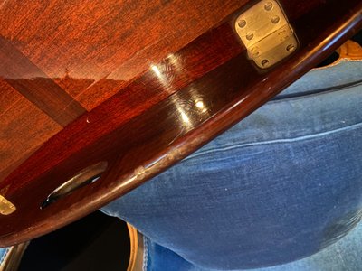 Mahogany modular folding coffee table Marine butler tray