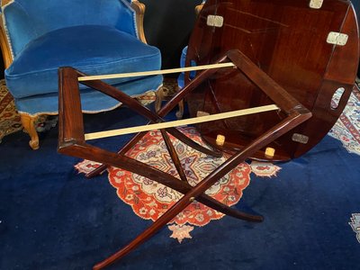 Mahogany modular folding coffee table Marine butler tray