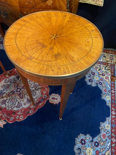 Pair of pedestal tables, end of sofa, table bouillotte, Louis XVI Directoire style