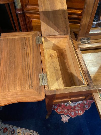Louis XV solid walnut dressing table, 18th century, marked N. Armant