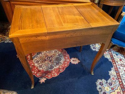 Louis XV solid walnut dressing table, 18th century, marked N. Armant
