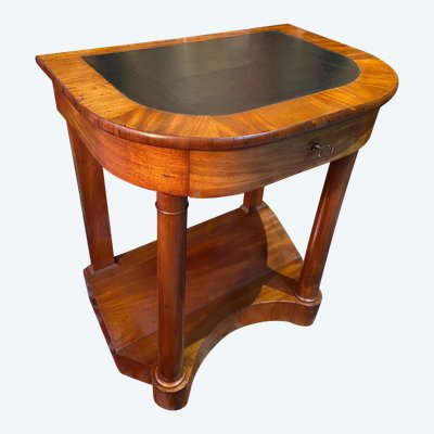 Solid walnut console desk and writing table with sofa back, XIXth Empire period