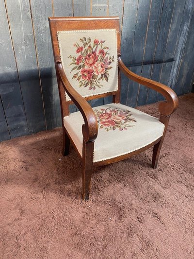 Fauteuil Acajou époque Empire, Tres Bon état