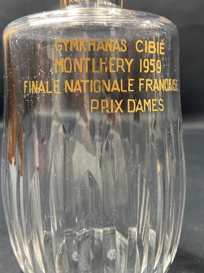 Trophäe Autorennen Karaffe Baccarat Cassino Gymkhana Cibié Monthléry 1959