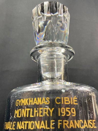 Trophäe Autorennen Karaffe Baccarat Cassino Gymkhana Cibié Monthléry 1959