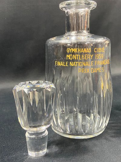 Trophäe Autorennen Karaffe Baccarat Cassino Gymkhana Cibié Monthléry 1959
