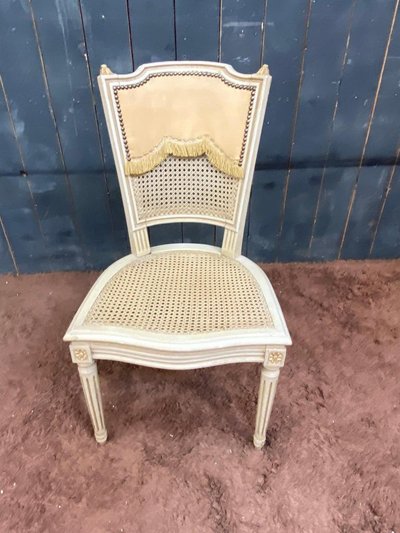 Set of four elegant Louis XVI style chairs, circa 1950